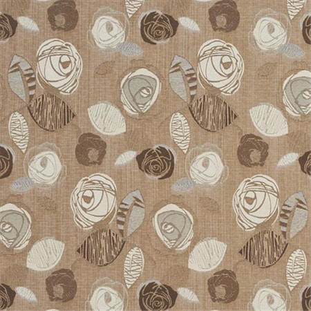 Designer Fabrics Designer Fabrics A375 54 in. Wide Brown And Ivory Leaves And Roses Tweed Textured Metallic Upholstery Fabric A375